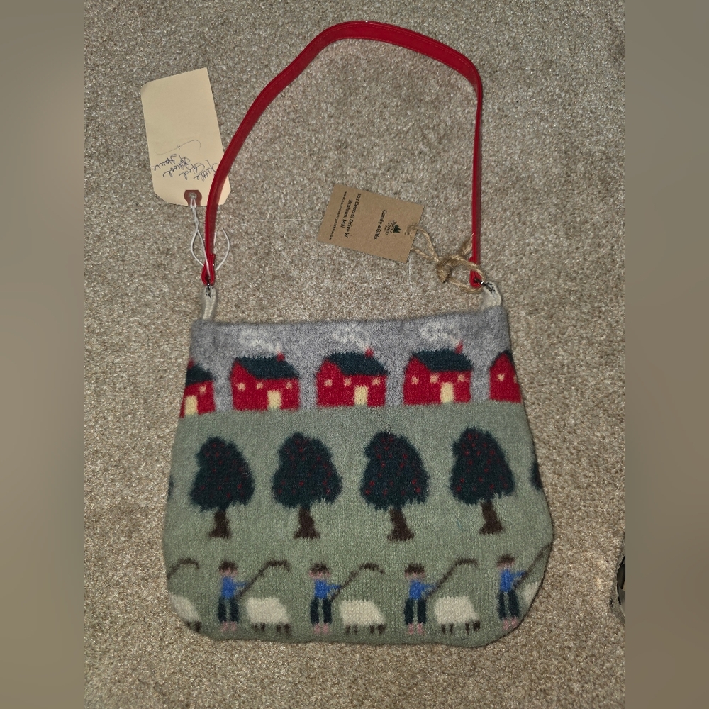 Charming Red and Gray Satchel - Picture 2 of 8